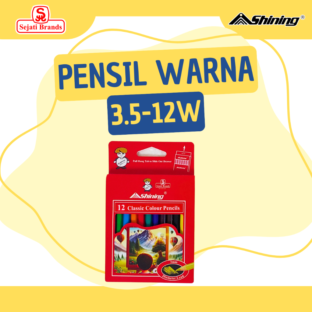 

Shining Pensil Warna 12 Warna (Short) / Pensil Warna Anak