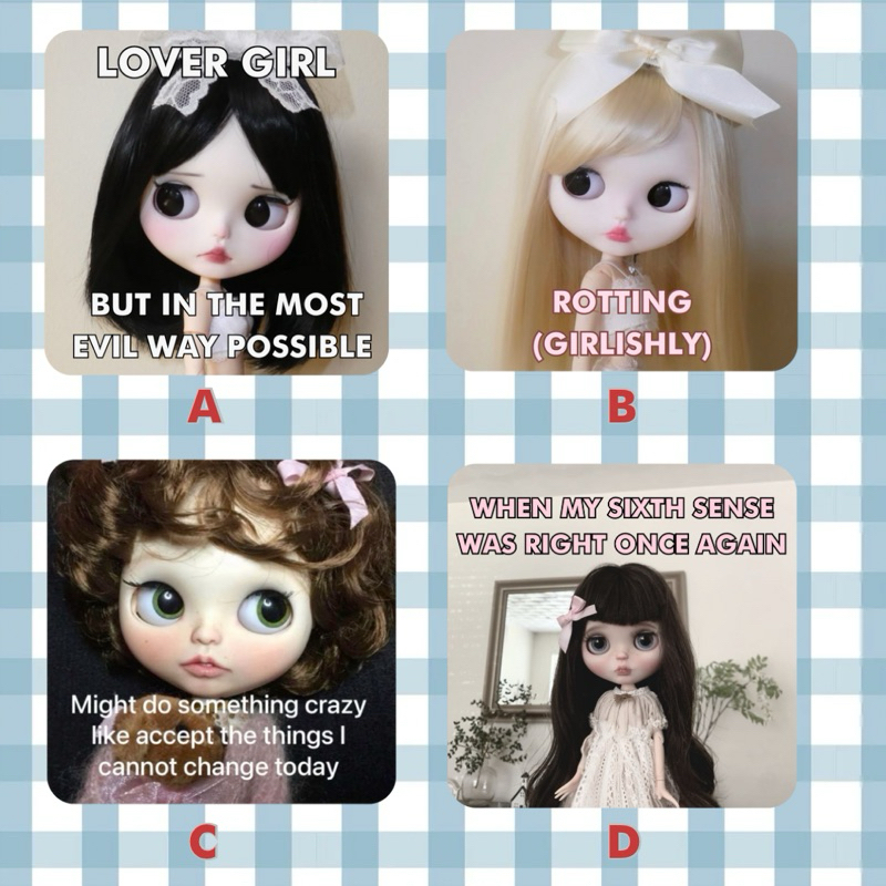 

Blythe doll sticker, brainrot sticker, deer sticker hologram