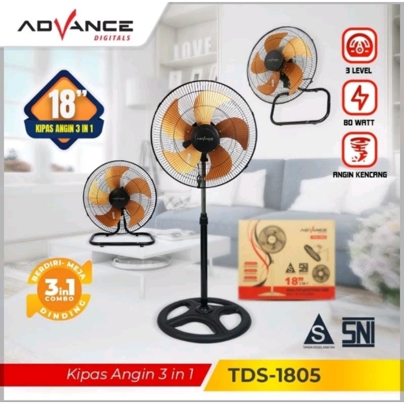 KIPAS ANGIN ADVANCE TDS-1805 kipas angin berdiri kipas angin dinding kipas angin meja kipas advance