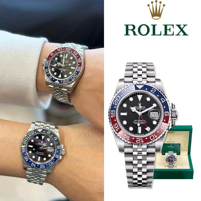 【Rolex】100% original rolex watch GMT-Master II 2 Jam Tangan Rolex pria m126710blro-0001 Automatic 41