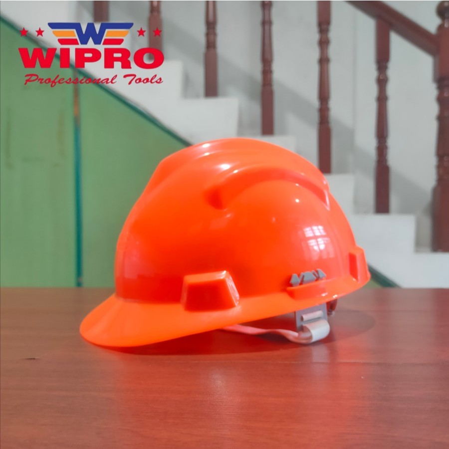 Helm Safety Proyek Model MSA Merk Wipro Orange Wipro Helm Proyek warna Orange tipe putar Helm Proyek