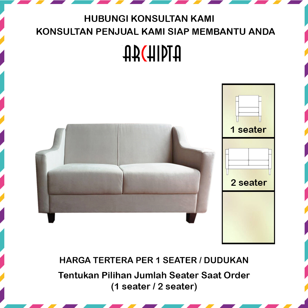 Kursi Tamu Sofa 1-2 Dudukan/ Seater - Asahi (M) Modern Minimalis Kontemporer
