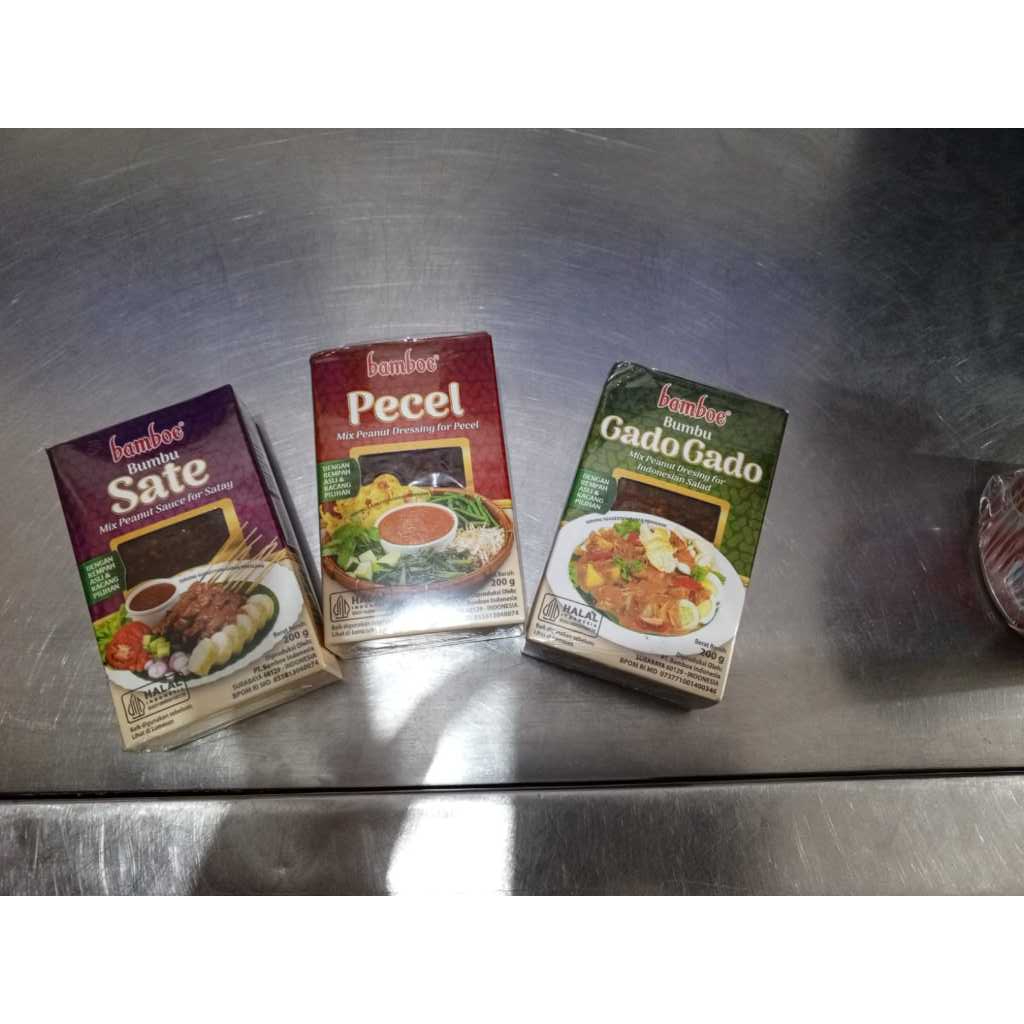 

Bamboe Bumbu Pecel, Bumbu Sate, Bumbu Gado Gado 200g