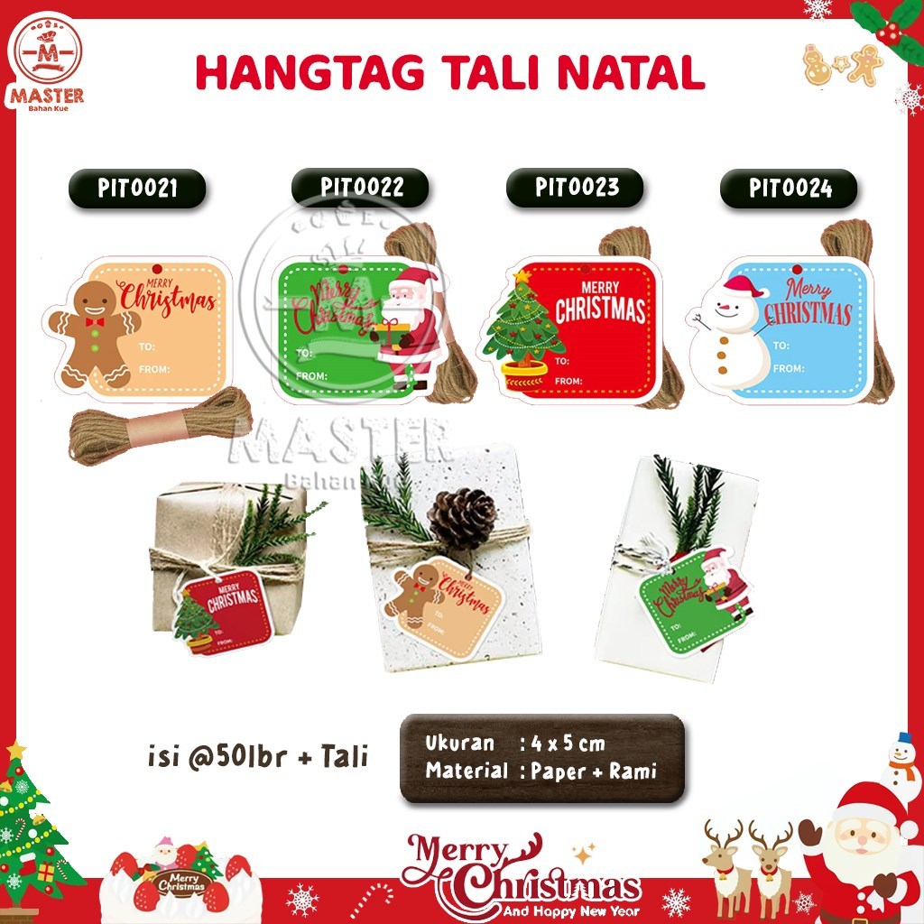 

Hangtag Tali Natal Christmas Hang Tag Tali Rami Hampers Gift Box Kotak Kado Dus Kado [1 pack]
