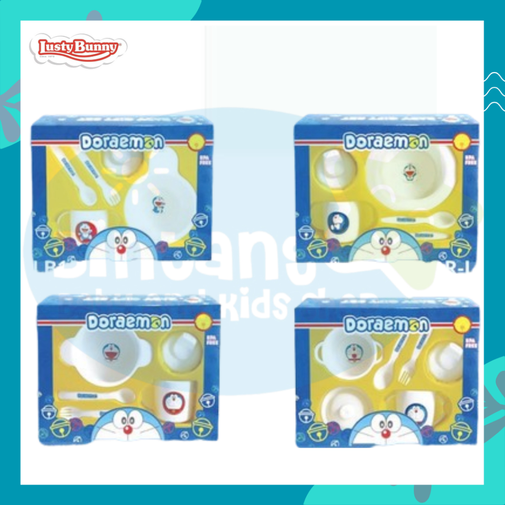 Lusty Bunny - Doraemon Feeding Set Dooz Small Perlengkapan Makan Bayi Bunny Set Perlengkapan Makan B