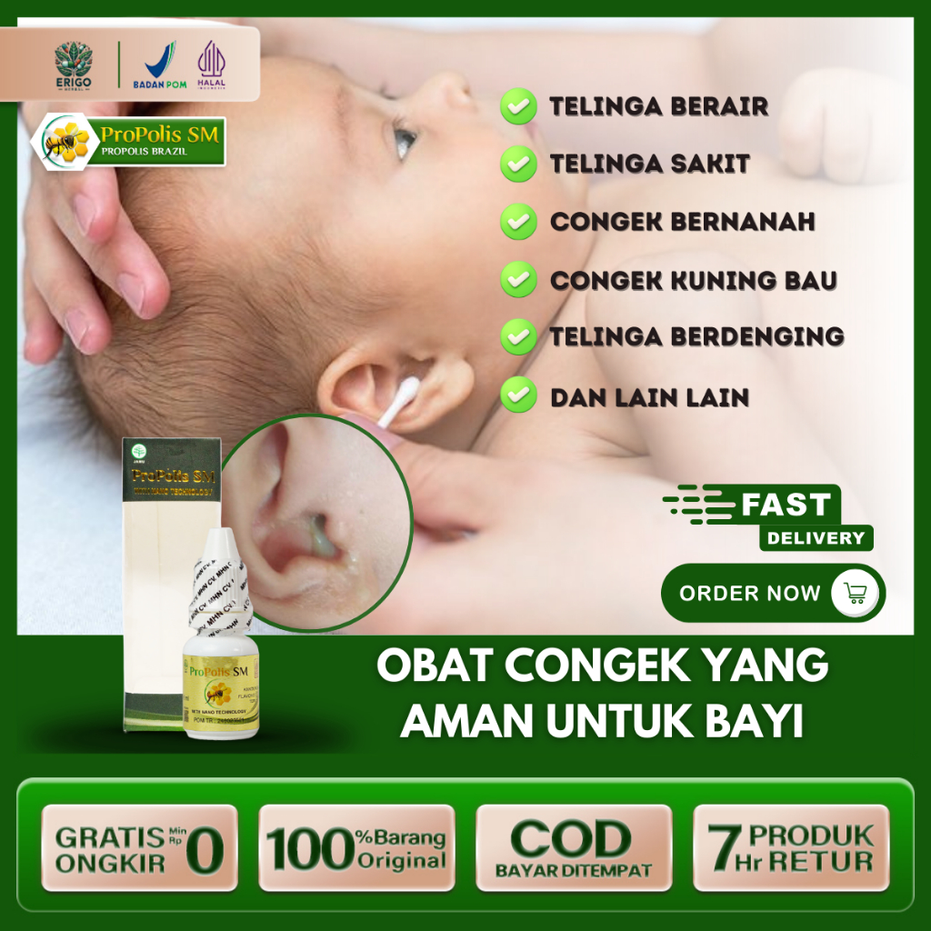 Obat Congek Telinga Bayi Bau Obat Tetes Telinga Yang Aman Herbal Alami - PROPOLIS SM BRAZILIAN ASLI
