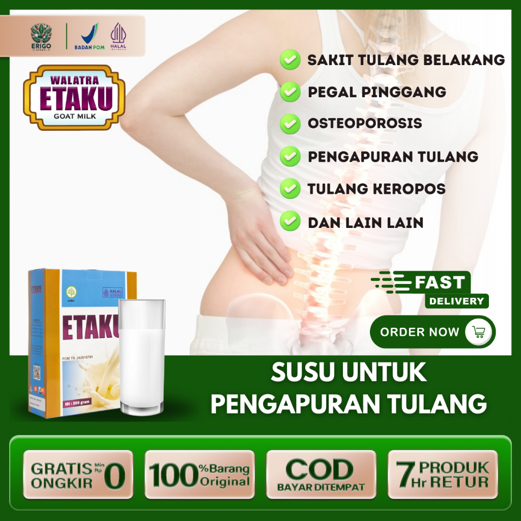 Susu Untuk Pengapuran Tulang - Tulang Keropos - Patah Tulang Etaku Susu Kambing Etawa Tangerang