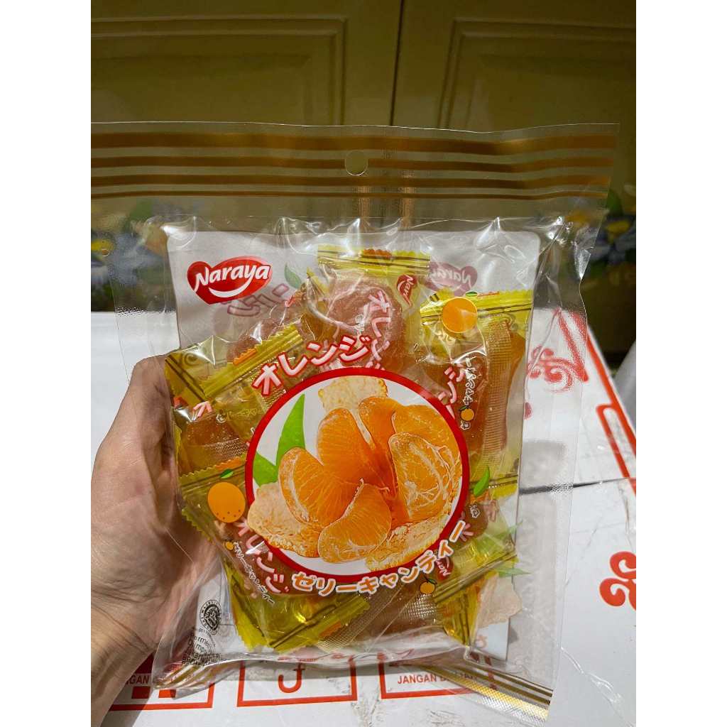 

Permen Jelly Jeruk Naraya kemasan 200gr | Naraya Orange Candy | Permen Jelly Halal