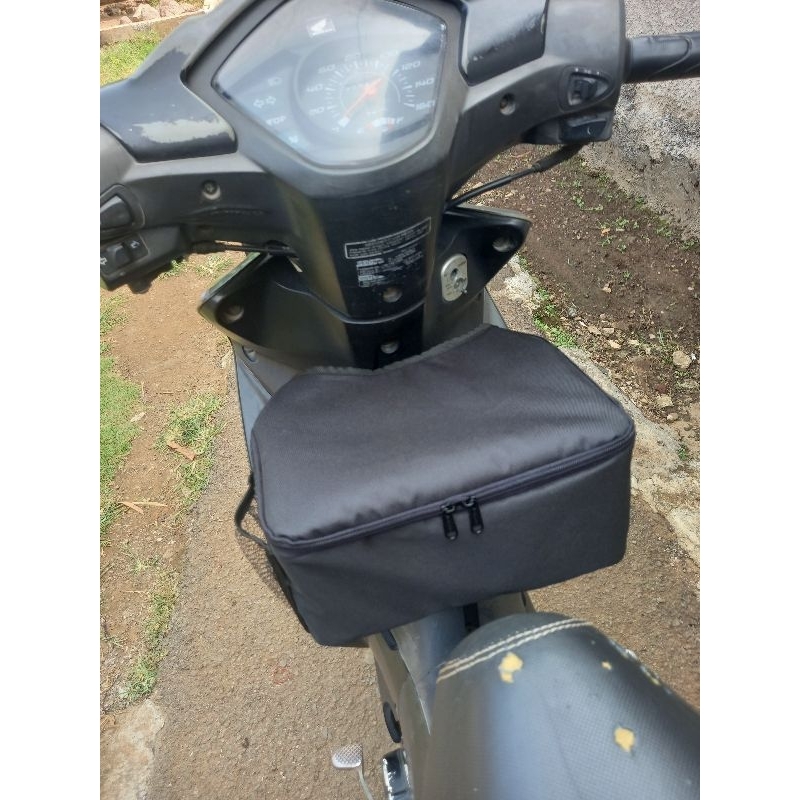 keranjang motor honda revo absolut + cover keranjang , keranjang besi , keranjang motor  revo abs
