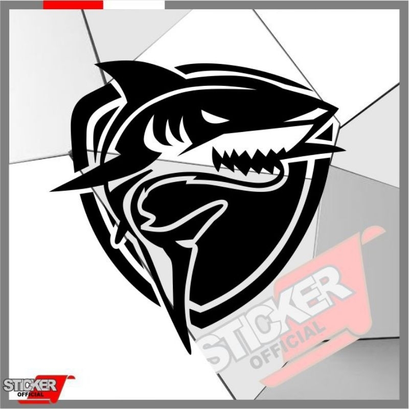 

stiker logo ikan hiu shark