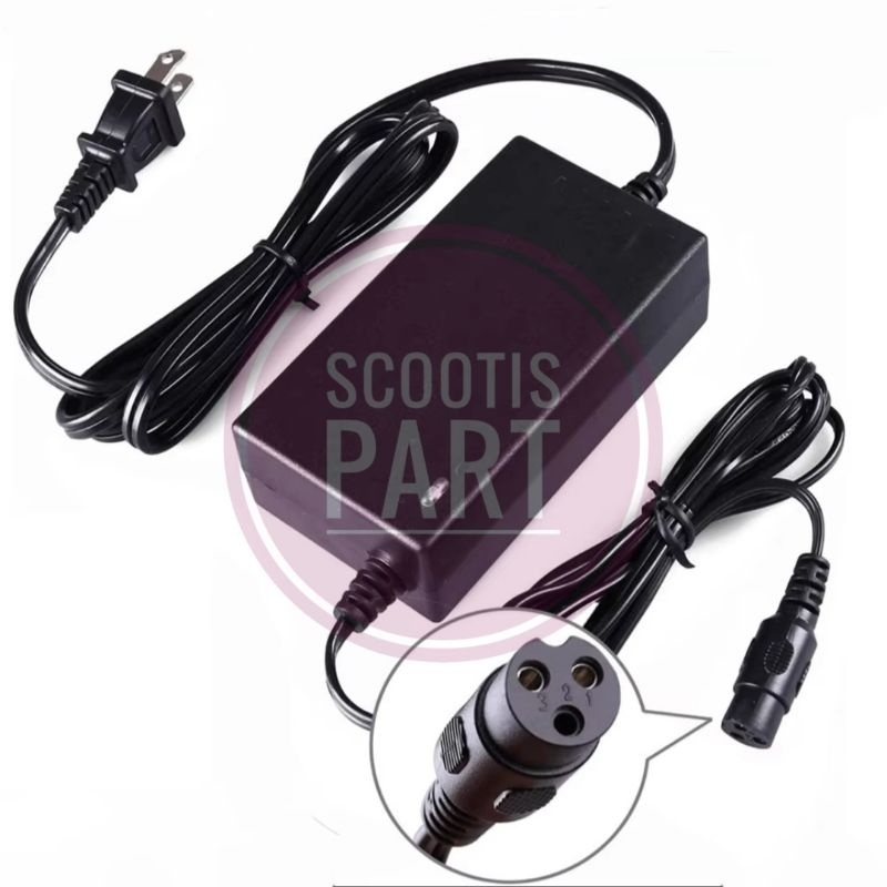 Adaptor Charger 36V Output 42V2A Socket Lubang 3 Pin Female 12mm