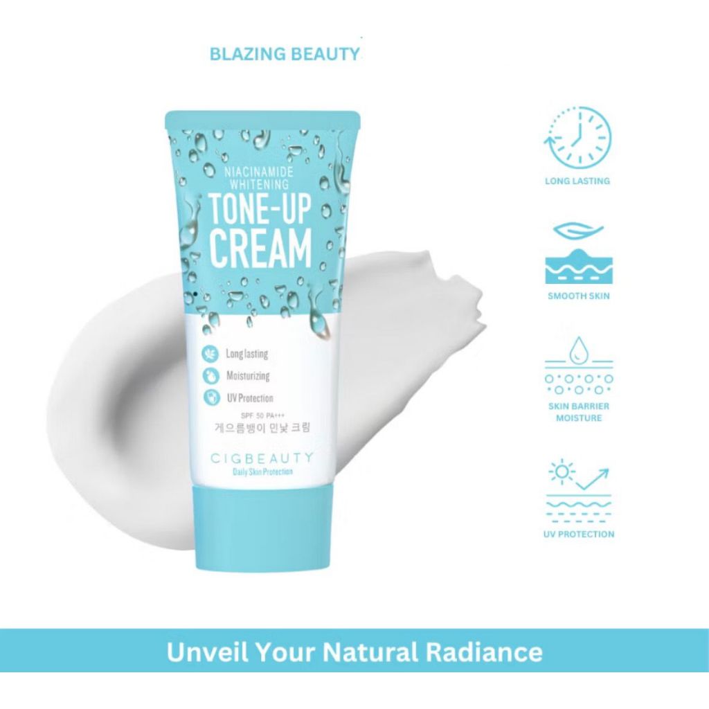 ORI & BPOM Pelembab Wajah Mencerahkan Instan, Pelembab Wajah Glowing Sinar UV SPF 50 PA+++ CIG Beaut