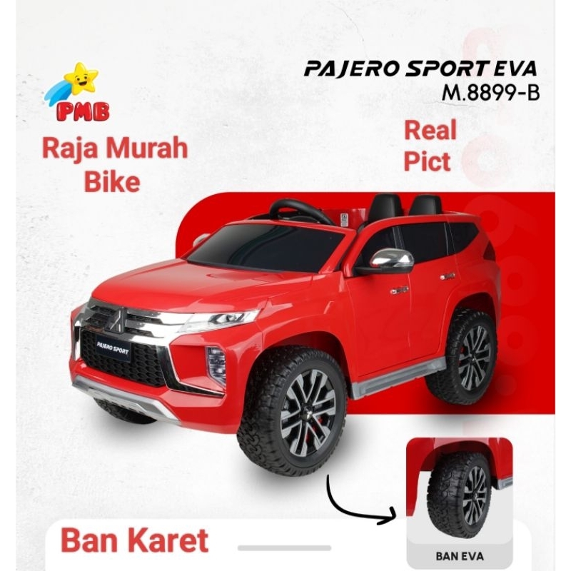 Mainan Anak Mobilan Aki Pajero PMB 8899B Ban Karet Eva Mobil Aki Pajero 8899B Eva Ban Karet