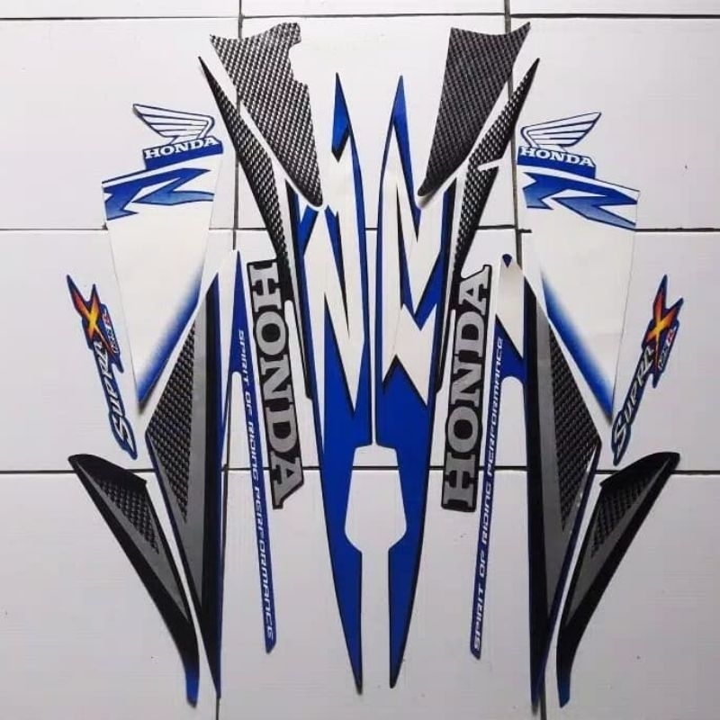 Striping stiker motor honda supra x 125R tahun 2007 list body supra x 125R standar striping supra x 