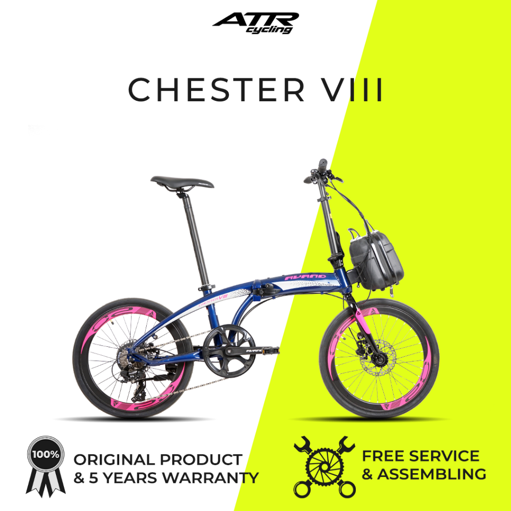 Sepeda Lipat Fold AL20-08SP AVAND CHESTER VIII (20) BL-SLV