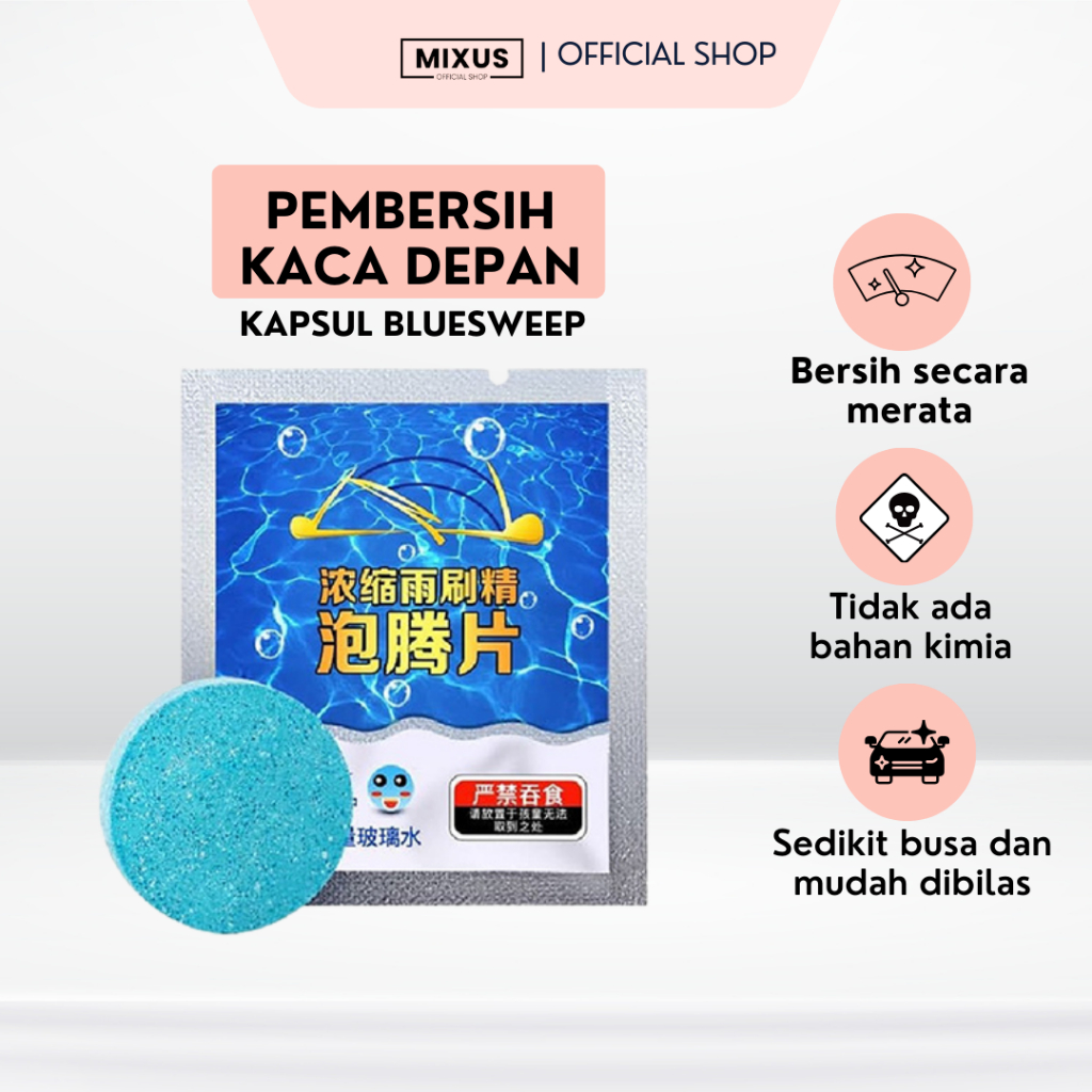 KAPSUL BLUESWEEP ORIGINAL UNTUK AIR WIPER PERAWATAN KACA MOBIL BENING
