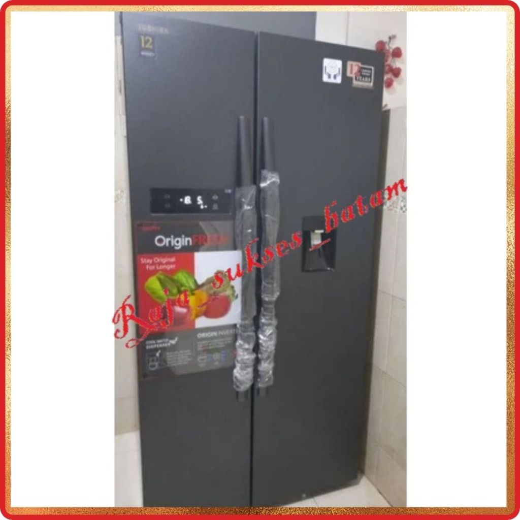 TOSHIBA GR-RS682WE PMF KULKAS SIDE BY SIDE INVERTER - BATAM