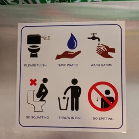 

SIGN STICKER K3 SAFETY TATA CARA DIDALAM TOILET 30X30CM