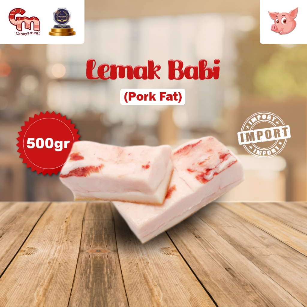 

Daging Lemak Babi Import Fresh Tanpa Kulit 500gr