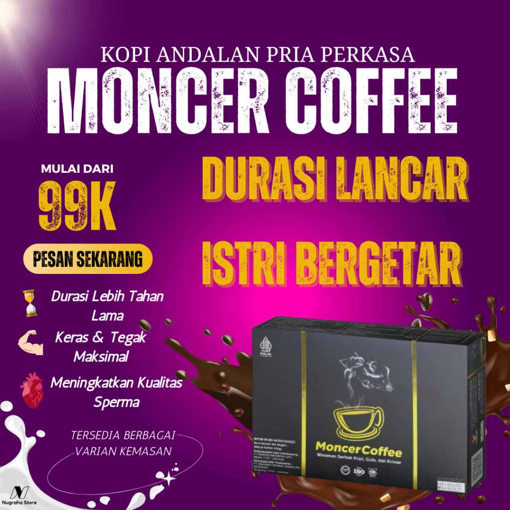 

Kopi Mooncer Coffee - Suplemen Penambah Libido Pria Stamina Pria Dewasa Kuat Tanpa Efek Samping