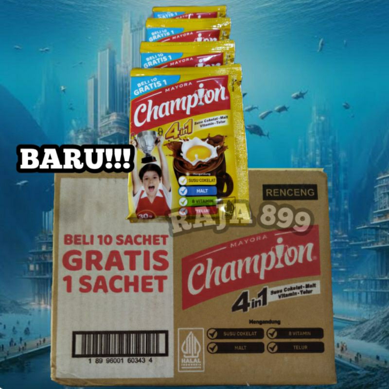 

10 GRATIS 1 ENERGEN CHAMPION 4 IN 1 SACHET DUS ISI 12 RENCENG