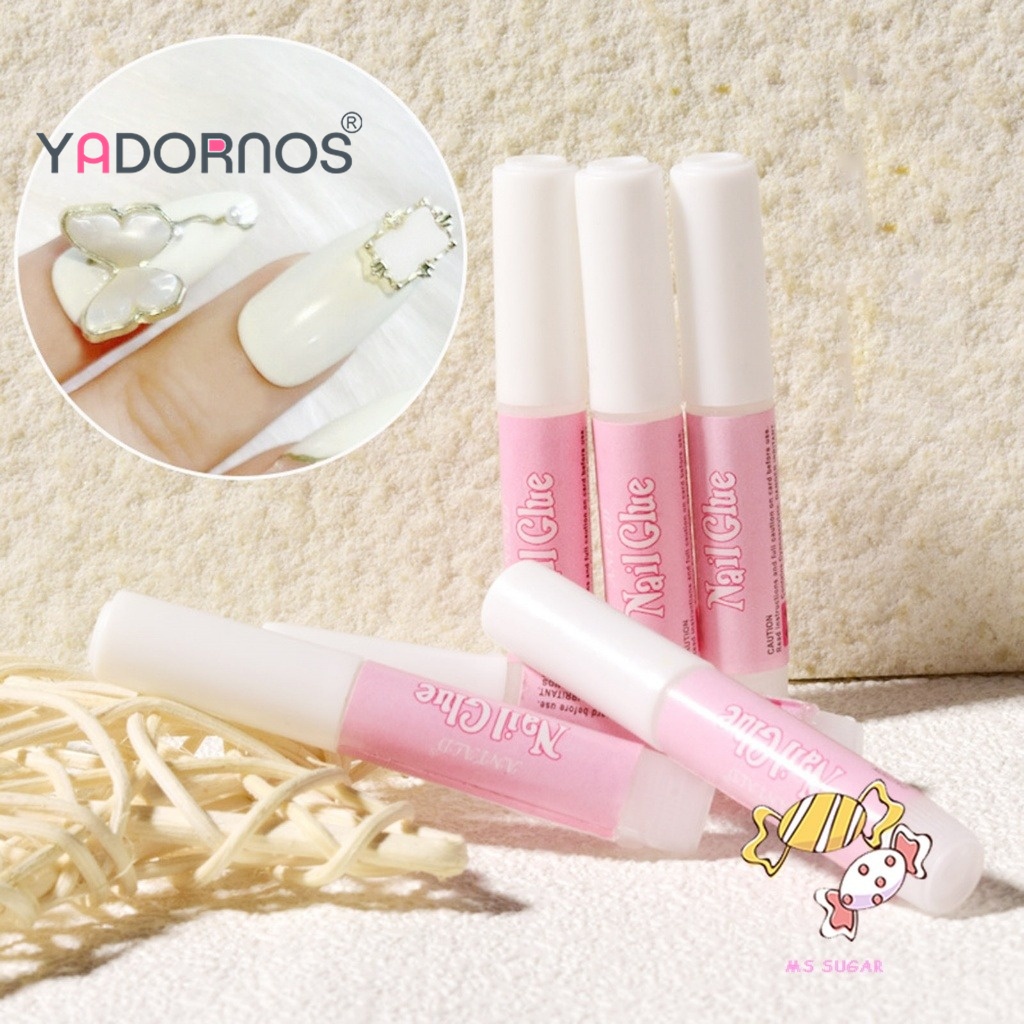 YADORNOS Lem Kuku Super Kuat Lem Kuku Tahan Lama & Tahan Lama Lem Ujung Kuku Palsu untuk Kuku Akrili