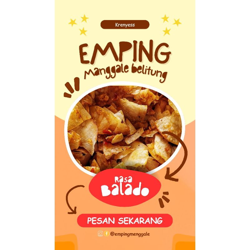 

Emping SINGKONG Rasa Balado (100gr-1kg) Enyesss