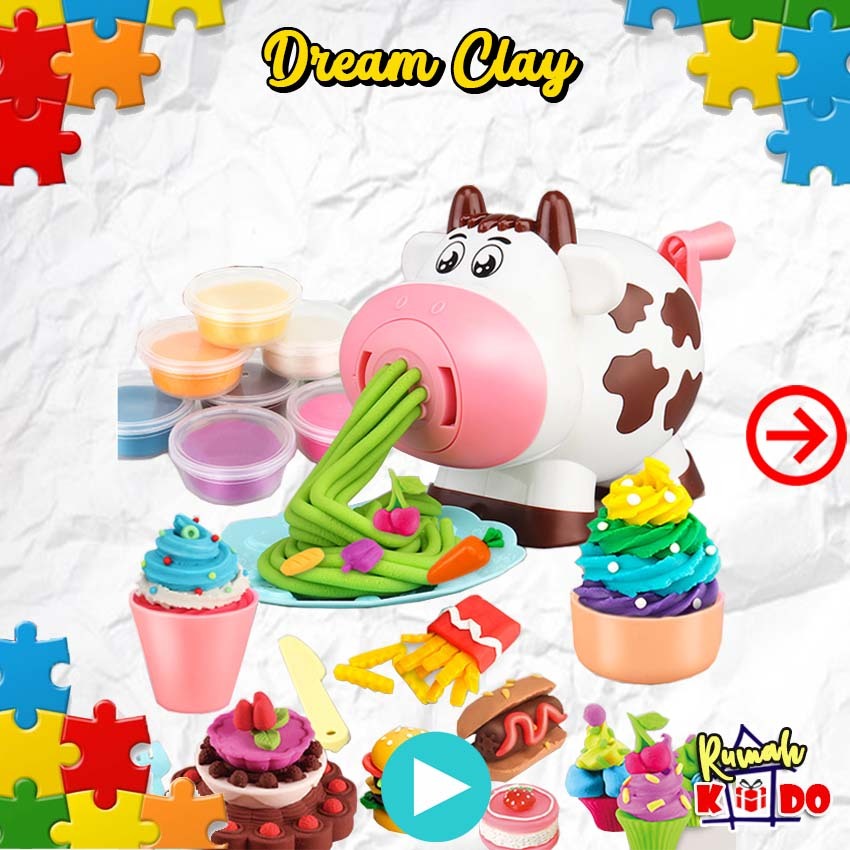 BISA COD Dream Clay Mainan Anak Cetakan Plastisin Sapi Cow Clay tanah liat alat cetakan kit sapi