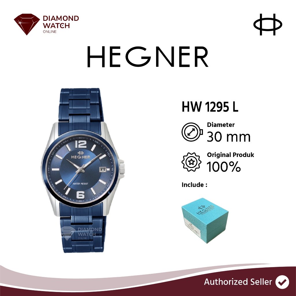 Hegner Couple Ladies 30mm / Man 40mm Blue Stainless Steel Strap  HW 1295 L/G