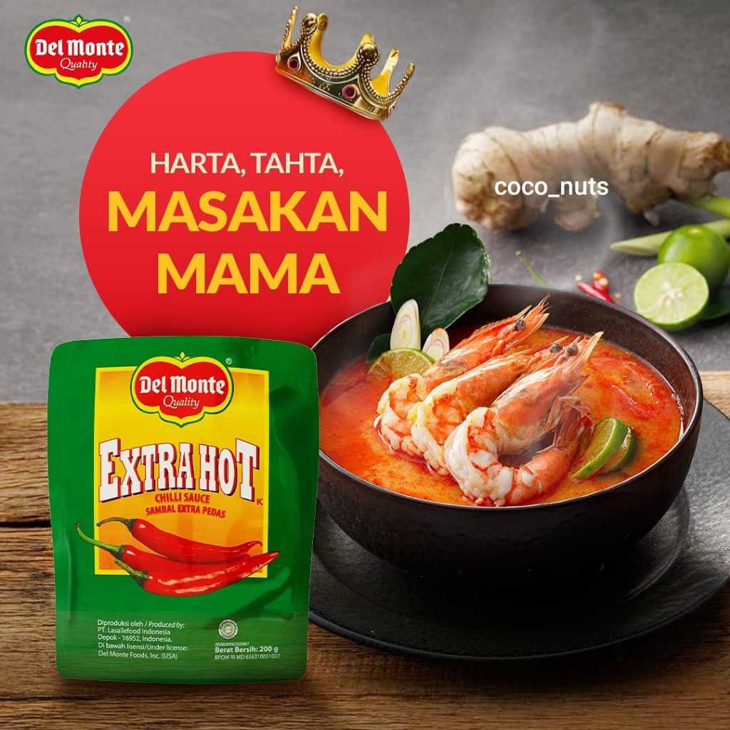 

Del Monte Extra Hot Sauce Sachet 8gr 1 bungkus isi 24