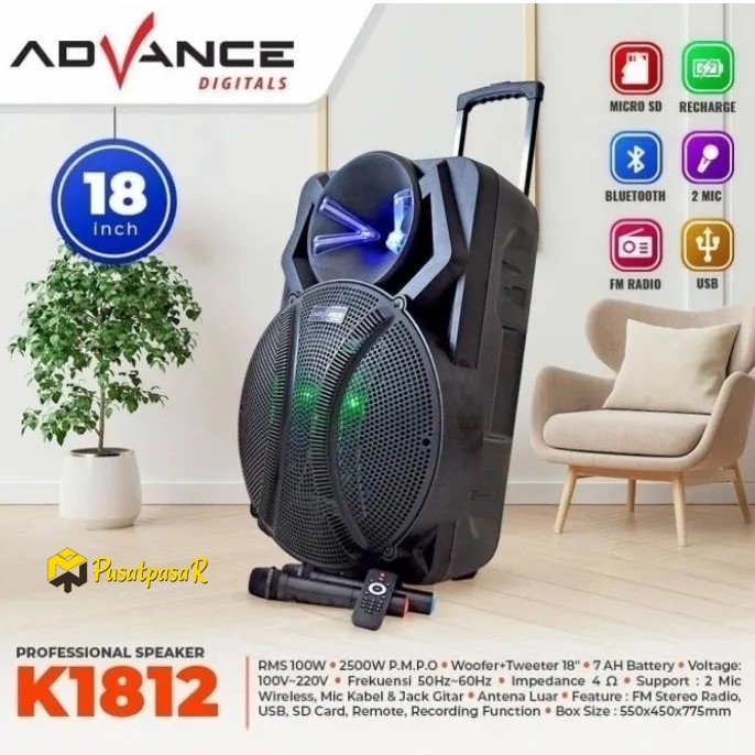 Advance Speaker Portable 18 inch K1812