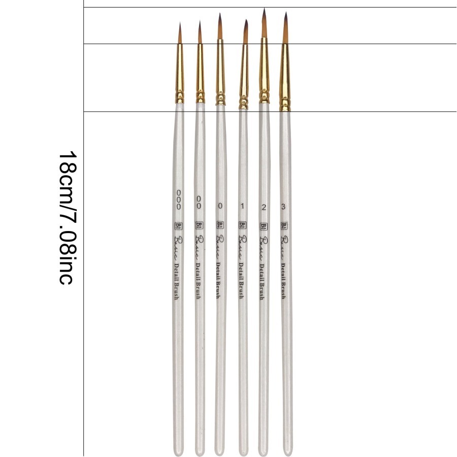 

BALIARTEMEDIA Artist Basic Single Detail Brush Pearl White Bali Art Supplies / Kuas Lukis Satuan