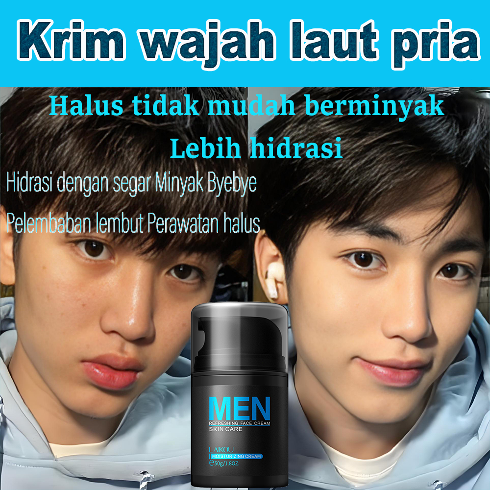 Cream pemutih wajah pria Pelembab wajah pria Anti aging Moisturizer pria 50g Memperbaiki / Melembapk