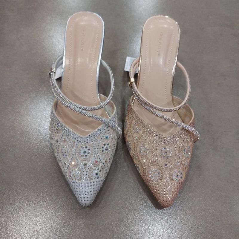 Sandal pesta wanita heels 5cm merk GENNY