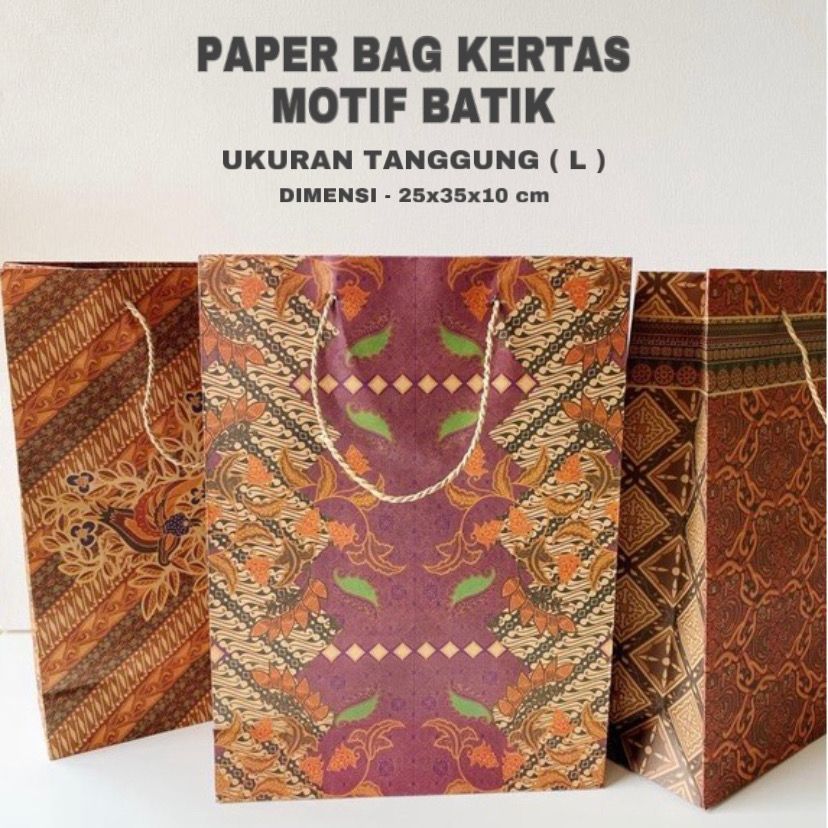 

HD Paper Bag Kertas Motif Batik Ukuran 25x35x10cm / Paper Bag / Goodie Bag / Tas Belanja