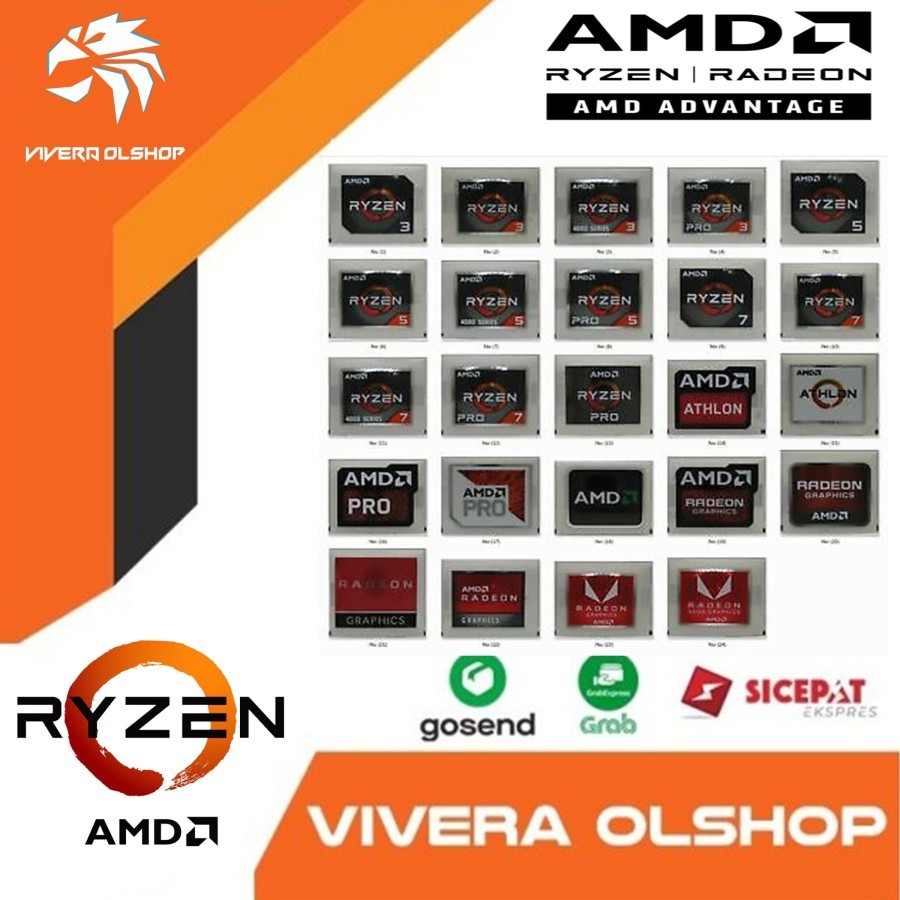 Stiker Processor AMD Ryzen ORIGINAL