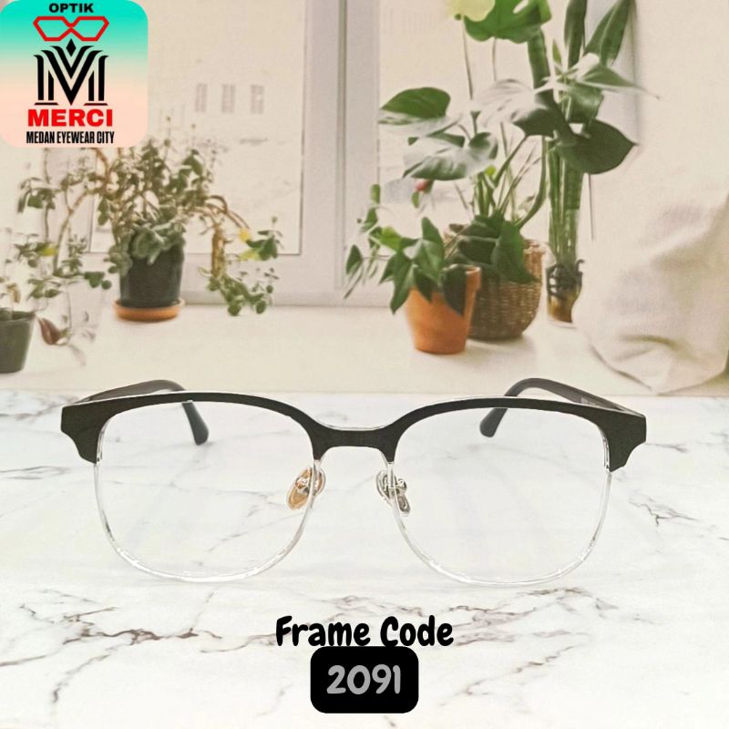 Kacamata model Kotak Kode Frame 2091