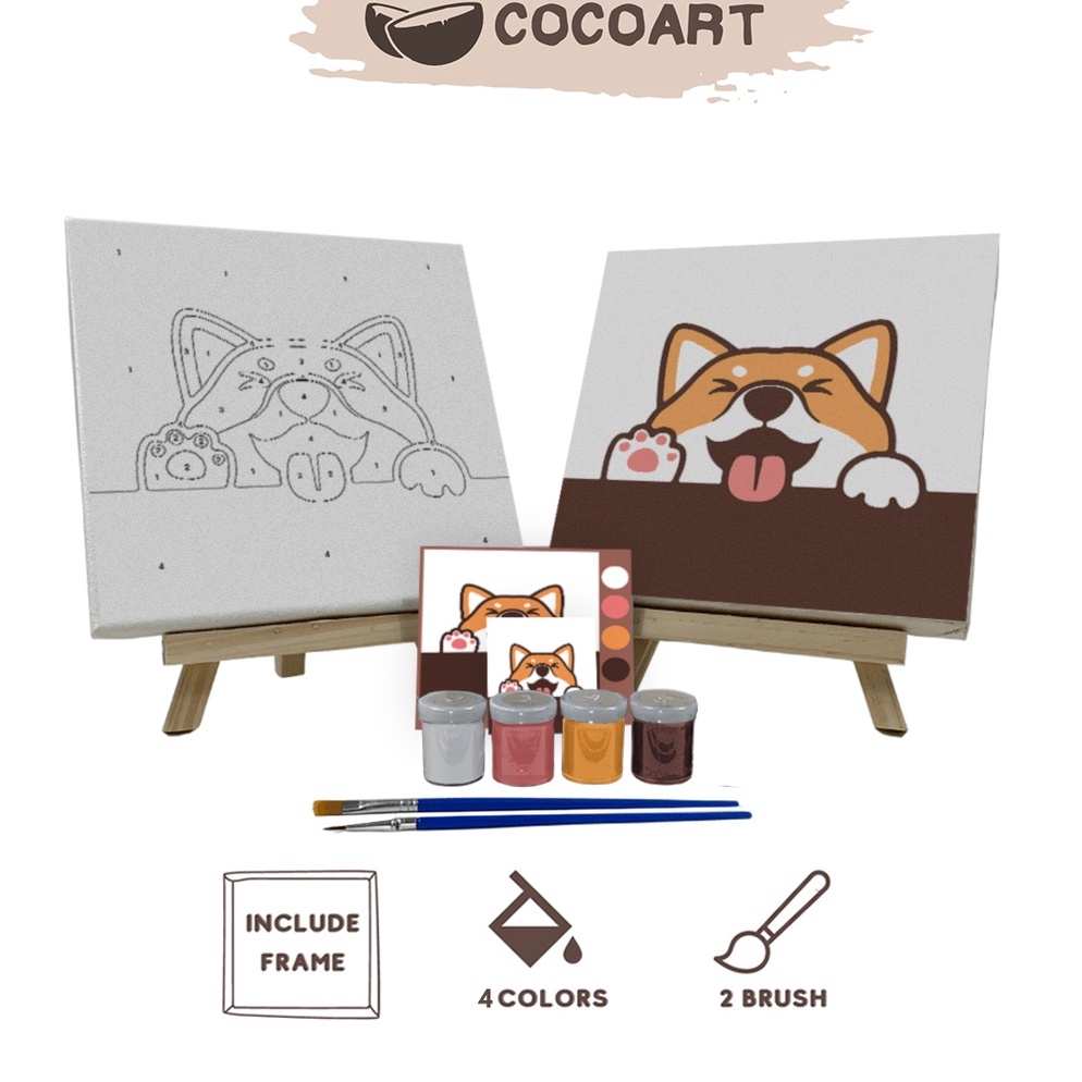 

ART F3C3 Paint By Number Kit Shiba Inu Doge Cocoartid I Kanvas 2 x 2 cm