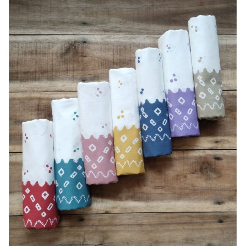 jumputan kain teteron rayon soft pastel bahan Kamen siraman m P3R4