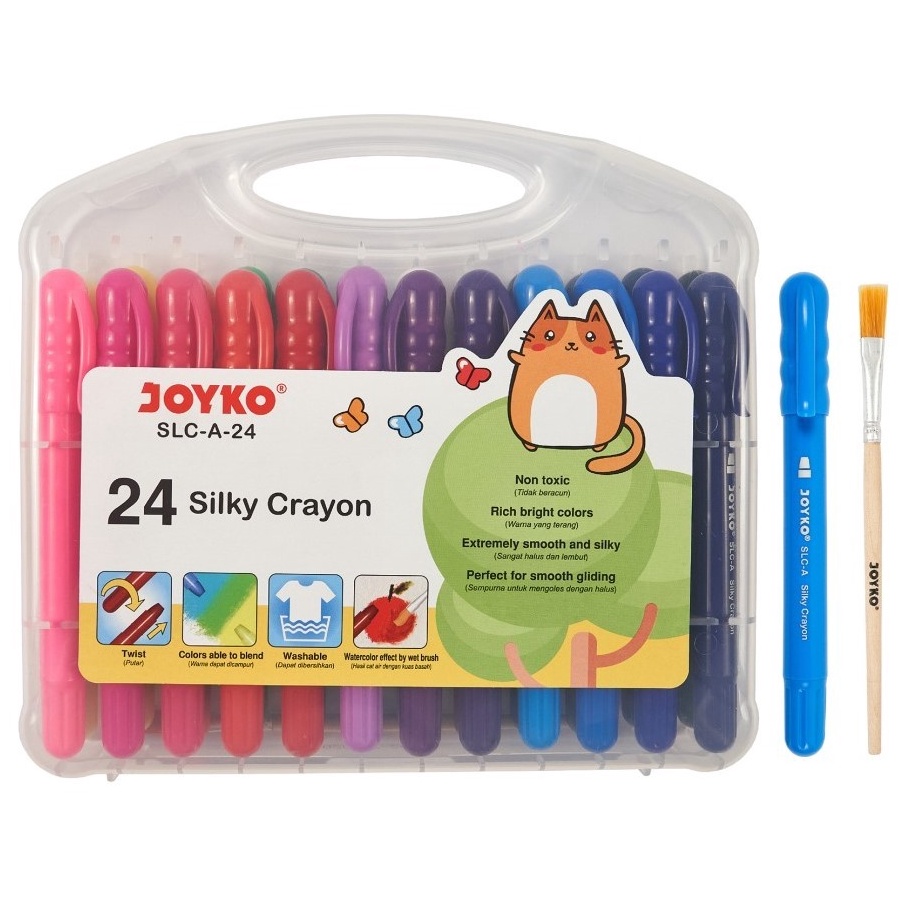

ART W3L Krayon Halus Silky Crayon Joyko SLCA24 24 Warna MURAH