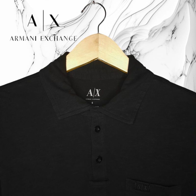 ARMANI EXCHANGE kaos kerah pria, atasan pria