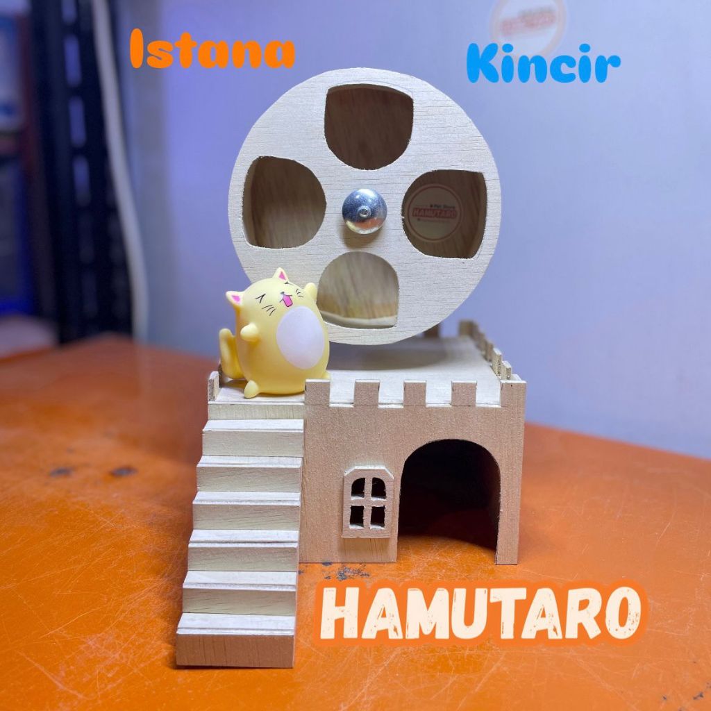 Rumah kincir hamster mainan hamster rumah kayu