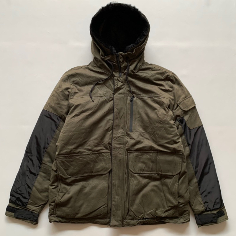 Jaket Puffer Zara Man Hijau Army