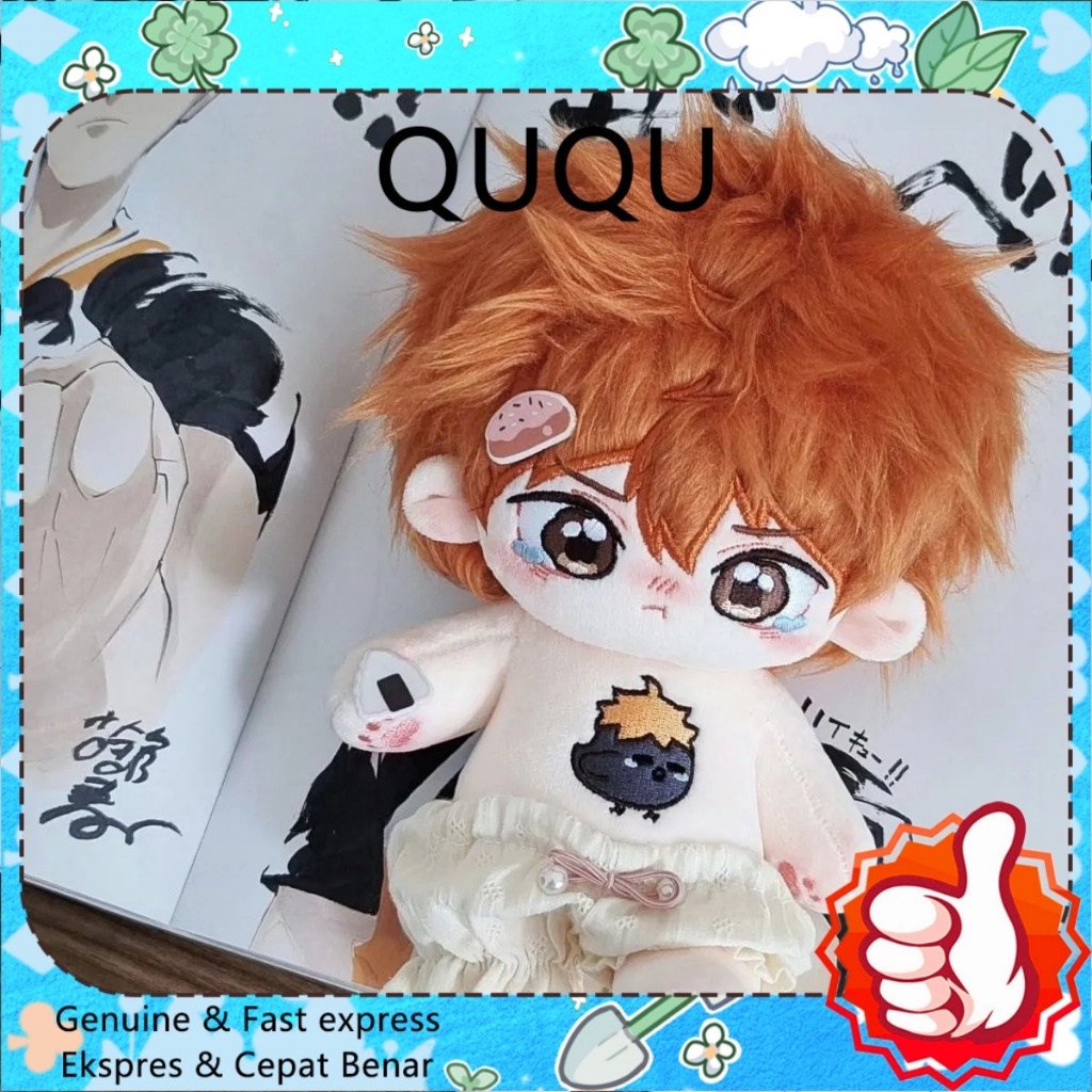 QUQU 20cm Haikyuu Hinata Shoyo Attribute Cotton Doll baju boneka 20cm Dress up doll