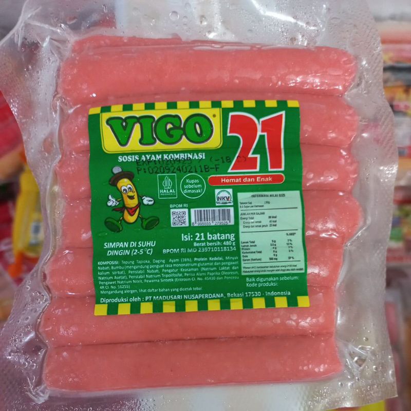 

Vigo Sosis Ayam Kombinasi 21btg 450g