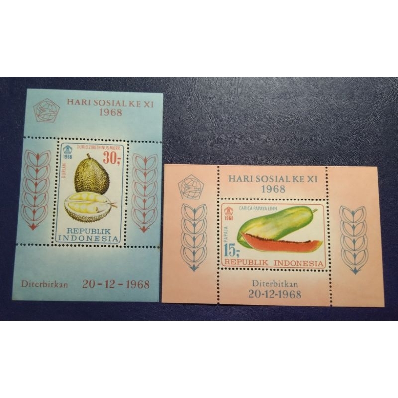 

Prangko Lawas SS (Souvenir Sheet) Seri Buah-Buahan 2Pcs Thn 1968