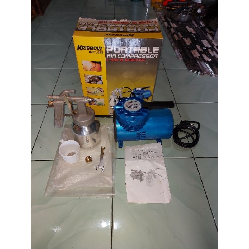 Kompresor Krisbow 1/4 HP + Spray Kit