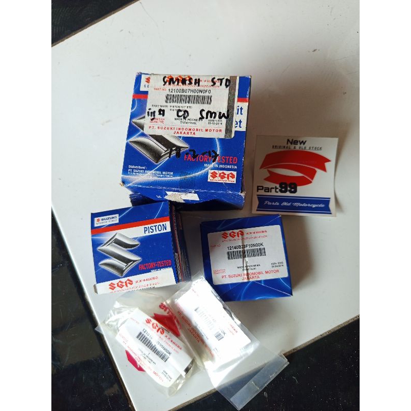 piston seher ring kit kumplit assy suzuki smash 110 lama old karbu ukuran std 0 original