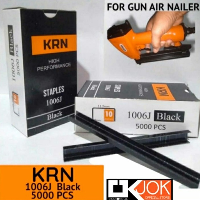 

KP8 Isi Staples KRN 16J Refill Gun Air Nailer Warna Hitam pcs