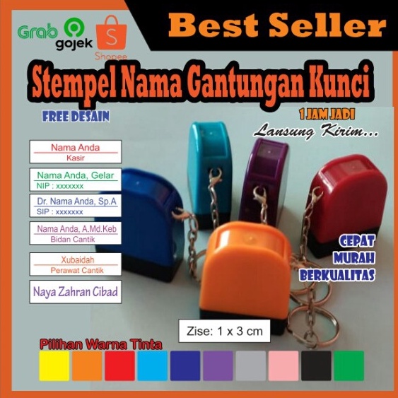 

Eksklusif Stempel Nama Gantungan kunci Bidan Perawat Kasir Dokterdll